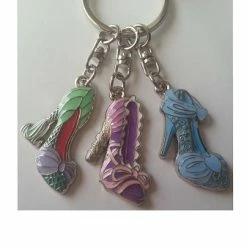 Disney Keychain - Three Princess Shoes Charms