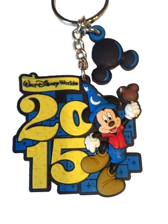 Disney Keychain - 2015 Sorcerer Mickey Mouse - Rubber