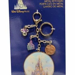 Disney Keychain Bag Clip - 50th Anniversary - Castle With Charms